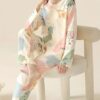 LOUIS LUXE Womens Night Dress || Full Pyjama Set || Nightsuit || Women Nightwear ||Round Neck Full Sleeve Nightsuit || Loungewear || Everyday Nightdress (ND-02-CREAM-S) - Image 8