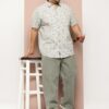 Thomas Scott Men's | Regular Fit | Plus Size | 100% Cotton | Short Sleeve | Spread Collar | Floral Printed | Casual | Shirt for Men(TS1747_Grey_5XL) - Image 2