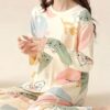 LOUIS LUXE Womens Night Dress || Full Pyjama Set || Nightsuit || Women Nightwear ||Round Neck Full Sleeve Nightsuit || Loungewear || Everyday Nightdress (ND-02-CREAM-S) - Image 7