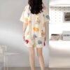 LOUIS LUXE Womens Night Dress || Short Pyjama Set || Nightsuit || Women Nightwear ||Round Neck Short Sleeve Nightsuit || Loungewear || Everyday Nightdress (ND-01-OFFWHITE-S) - Image 4