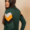 PRETTIFY Women's and Girl's Full Sleeves Casual Types Winter Wear Self Design Hoodie. (in, Alpha, L, Green-4) - Image 3