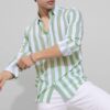 U-TURN Casual Slim Fit Shirt For Men| Latest Shirt For Men| Men Stylish Shirt | Men Printed Striped Shirt (Lightgreen; Medium) - Image 5