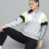 ROCK.IT from house of Monte Carlo Womens Solid Grey Mock Neck Full Sleeve Sweatshirt - 2240102617-2-34 - Image 3