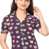 BLOEM Girls Cotton Characters Nightsuit | Shirt & Pyjama Set for Girls | Soft & Breathable Sleepwear Set (Purple, 9-10 Years) - Image 3