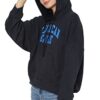 American Eagle Women Navy Fleece Graphic High-Low Hoodie - Image 5
