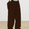 SMOWKLY Men's Premium Polycotton Causal Baggy Fit Jogger || Lightweight & Flexible Elastic Waist with Drawstring || Wrinkle-Free Comfortable Trouser Pant for Summer (1649_DBR_32) Dark Brown - Image 3