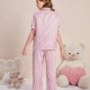 PAGHDAL BROTHERS Kids Night Dress for Girls Nightwear|Sleepsuit|Sleepwear|Loungewear Night Suit for Boys & Girls Top and Pyjama Combo Set (Pink Line, 4 Years-5 Years) - Image 7
