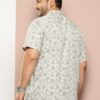 Thomas Scott Men's | Regular Fit | Plus Size | 100% Cotton | Short Sleeve | Spread Collar | Floral Printed | Casual | Shirt for Men(TS1747_Grey_5XL) - Image 3
