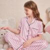 PAGHDAL BROTHERS Kids Night Dress for Girls Nightwear|Sleepsuit|Sleepwear|Loungewear Night Suit for Boys & Girls Top and Pyjama Combo Set (Pink Line, 4 Years-5 Years) - Image 5