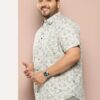 Thomas Scott Men's | Regular Fit | Plus Size | 100% Cotton | Short Sleeve | Spread Collar | Floral Printed | Casual | Shirt for Men(TS1747_Grey_5XL) - Image 4