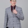 Cantabil Checkered Blue Full Sleeves Notch Lapel Formal Blazer for Men | Formal Blazer for Men | Men Blazer for Formal (MBZF00165_Blue_38) - Image 2