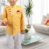 STAR MARKS Jacquard Full Sleeve Sherwani with Pajama Set | Indo Western Style Sherwani Set for Baby Boys | Yellow | 4 to 5 Years - Image 2