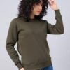 Femea Classic Crew Neck Sweatshirt, Olive Green, Long Sleeve, Fleece (in, Alpha, L, Regular, Olive) - Image 5
