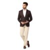 TAHVO Mens Cotton Blend Slim Fit Blazer(Brown, 36) - Image 3