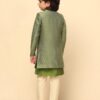 KISAH Kids Sherwani Cotton Blend Woven Design Indo-Western Sherwani for Kids, Green, 7-8 Years - Image 4