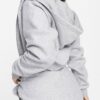 Prachikfashions Solid Long Hooded Neck Hoodie Zipper Crop Jacket For Women's | Grey, M - Image 3