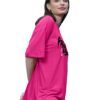 LEOTUDE Oversized Round Neck Women's T-Shirts (FS49_Pink_PRDS_P_Pink_S) - Image 3