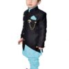 GREAT BEAR Unisex Cotton Blend Solid Boy's Festive An Party Kurta Waistcoat And Pyjama Set (2-3 Years, Sky Blue) - Image 2