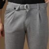 TOPLOT Men's Regular Casual Pants (Belt-Trouser-5173-Silver-30) Light Grey - Image 6