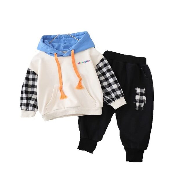 Googo Gaaga Funky White Teddy Printed Full Sleeves Cotton T-Shirt & Pant Set For Boys