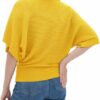 Zilcon Women Fashion Ribbed Batwing Sleeves Bagy Balloon Style Fit Top for Women t Shirts Women Formal, Casual, Office, Date, Outing, Party Tops (in, Alpha, L, Regular, Yellow) - Image 6