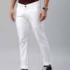Majestic Man Slim Fit Cotton Blend Casual Mid Rise Trousers for Men (32, Milky White) - Image 7