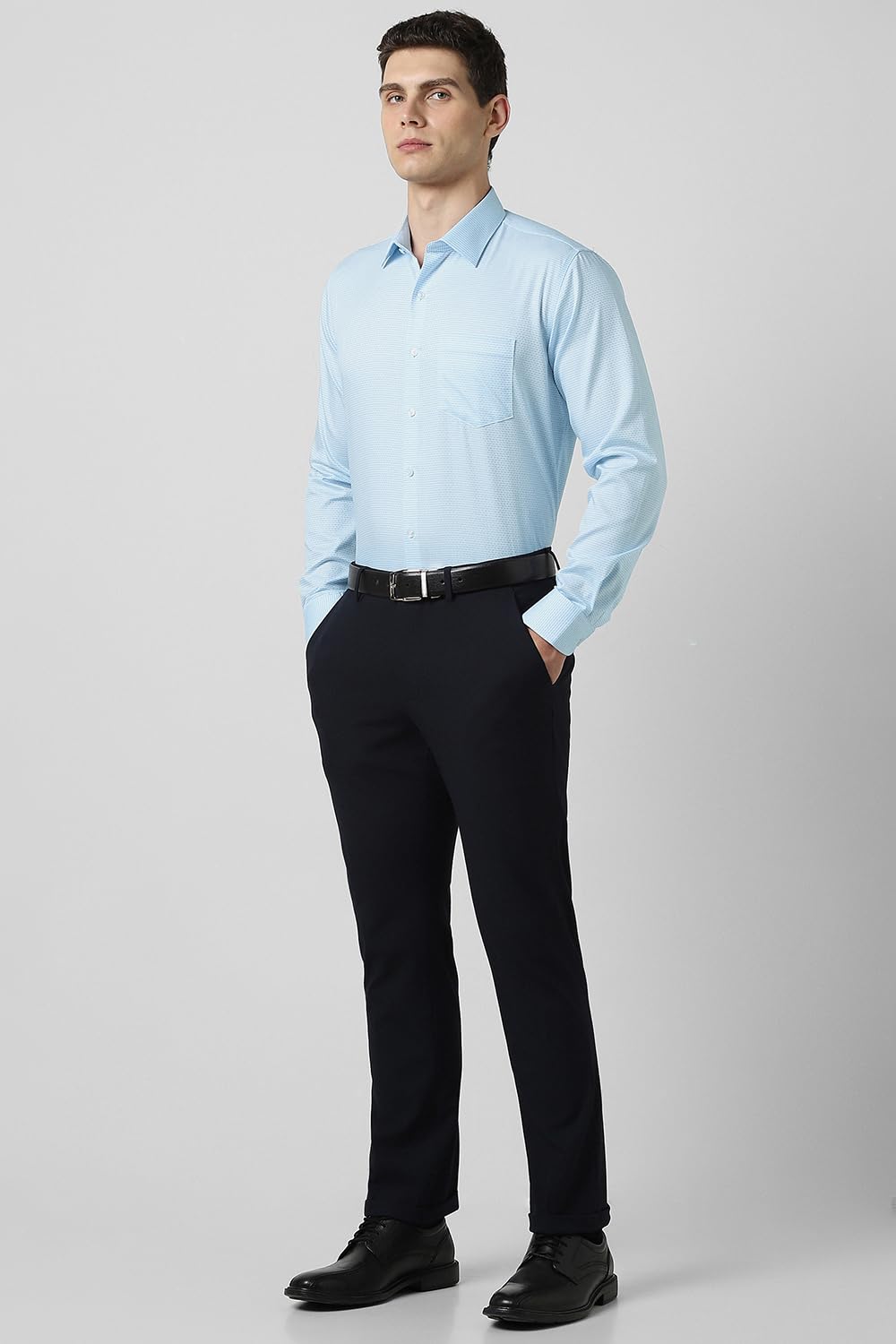 Van Heusen Men's Slim Fit Shirt (VHSFMSLBJ21344_Light Blue - Image 2