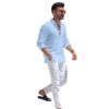 Bellstone Men's Solid Regular Fit Shirt (KURTA1600_Sky Blue_XL - Image 6