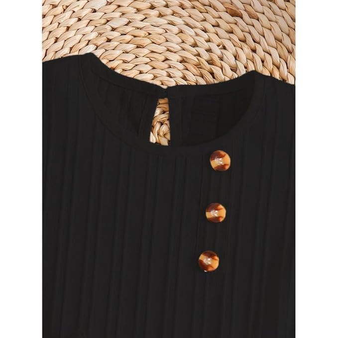 Niren Enterprise Girls Black Striped Round Neck Sleeveless Kids Dress with Waist Belt and String Purse - Image 2