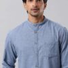 Indian Terrain Mens Solid Blue Shirt - Image 5