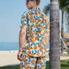 GRECIILOOKS Men Rayon Casual Regular Fit Co-Ord Set (Orange, Small) - Image 5