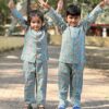 ALENJAN Pure Cotton Kids Night Dress for Girls and Boys | Nightwear | Sleepsuit | Sleepwear | Loungewear | Night Suit for Girls | Top and Pyjama Set for Girls and Boys | 5 yr to 6 Yr Sea Green - Image 2