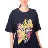 Pack of 2 Women's Printed Drop Shoulder Half Sleeve Loose Fit Oversized T-Shirt Casual T-Shirt for Womens and Girls (in, Alpha, M, Regular, Mustard-Navy) - Image 3