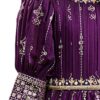 White Button New Wine Ethnic Long Party Kids Gown for Girls Maxi Dress - Image 4