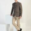 TAHVO Men's Formal Blazer | Wedding Indo-Western Coat | Mandarin Collar Suit Jacket (in, Numeric, 34, Brown) - Image 5