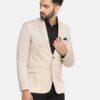 TAHVO Men's Single Breasted Regular Fit Blazer for Occasion, Weddings, Party (Beige, 42) - Image 4