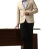 Peter England Men's Classic Blazer (PIBZWNSP159588_Beige - Image 2