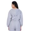 hotfits Women's Casual Grey Crop Top Long Sleeve Zip Up Hooded Sweatshirt | Stylish Dresses | Night, Gym, Vacation Wear - XL - Image 3
