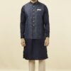 Manyavar Men's Nehru Jacket (JAC246-326_Blue_L) - Image 5
