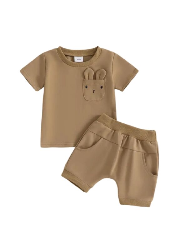 CUTIECRAZE Boy clothing set || cotton clothing set for boy || T shirt And Shorts Set (DTS 24-25) (Brown, 3-4 Year)