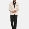 TAHVO Men's Single Breasted Regular Fit Blazer for Occasion, Weddings, Party (Beige, 42) - Image 2