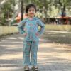 ALENJAN Pure Cotton Kids Night Dress for Girls and Boys | Nightwear | Sleepsuit | Sleepwear | Loungewear | Night Suit for Girls | Top and Pyjama Set for Girls and Boys | 5 yr to 6 Yr Sea Green - Image 4