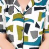 Mintmarie Women's Collared Neck Printed Night Suit Set - Top and Pajama Set, Soft Cotton Sleepwear for Women, Comfortable Loungewear, Full Sleeve Nightwear, Size-3XL Teal - Image 4