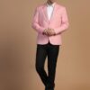 TAHVO Men's Blazer Regular Fit Linen Blend – Single Breasted Blazer for Men, Side Vents - Ideal for All Purpose Causal, Formal, Festival, Party and Wedding, Pink, Size-M - Image 2