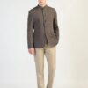 TAHVO Men's Formal Blazer | Wedding Indo-Western Coat | Mandarin Collar Suit Jacket (in, Numeric, 34, Brown) - Image 4