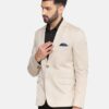 TAHVO Men's Single Breasted Regular Fit Blazer for Occasion, Weddings, Party (Beige, 42) - Image 6