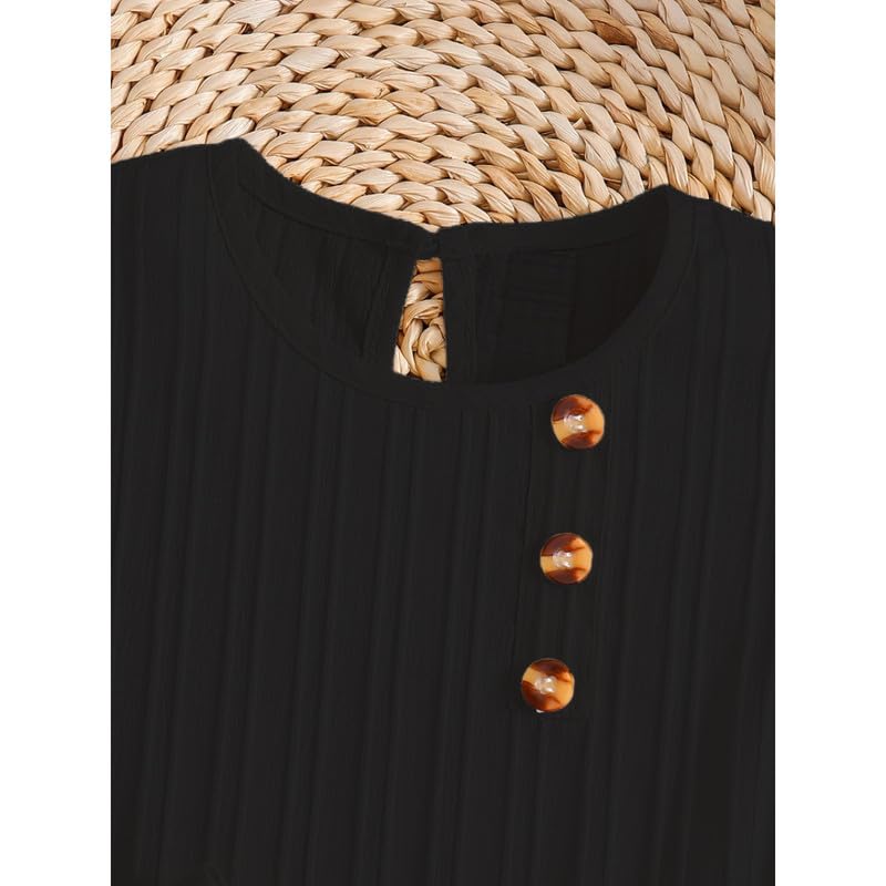 Niren Enterprise Girls Black Striped Round Neck Sleeveless Kids Dress with Waist Belt and String Purse - Image 6