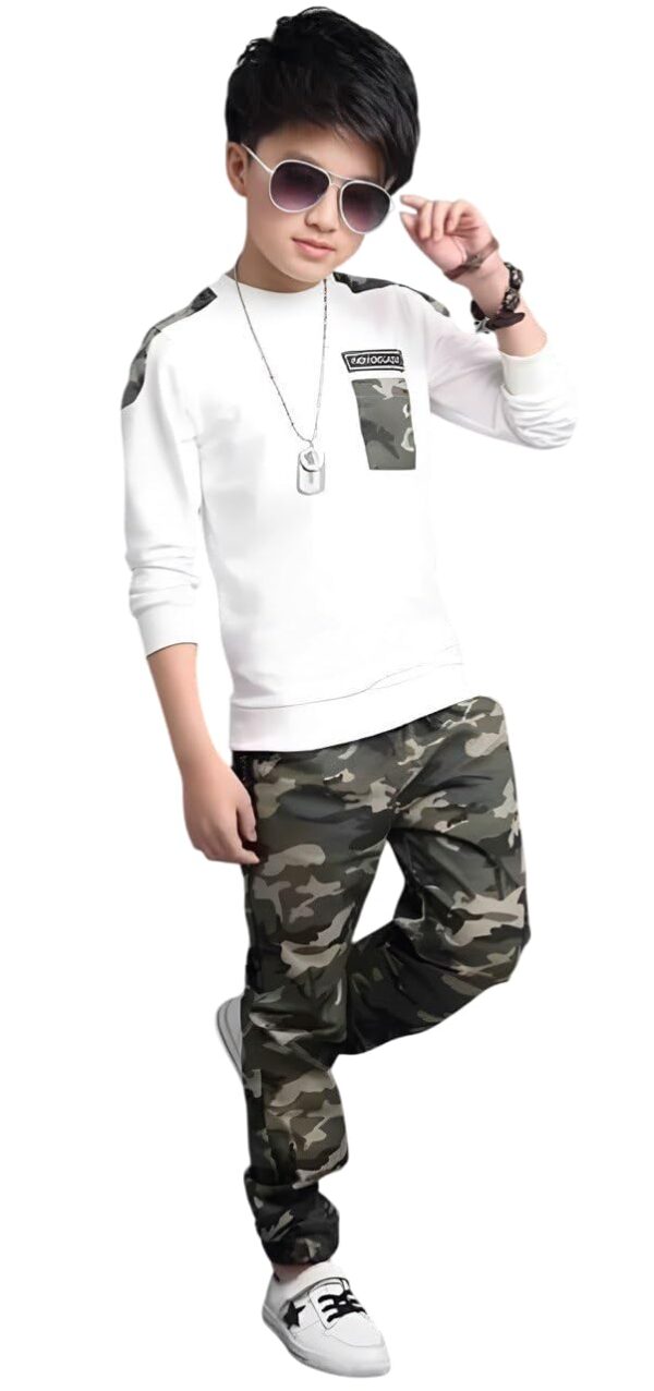 THE VIBES BOOK Trending kids & Boys & Girls T-shirt and pant in Trending print and kids comfortable fabrics and best stitching quality (White, 9 Year)