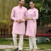 LAXMINARAYAN FASHION-Cotton Blend Fabric Mens and Womens Kurta and Couple Kurti Dress 2 pcs Combo (Pink, Men - XL/Women - XXL) - Image 6