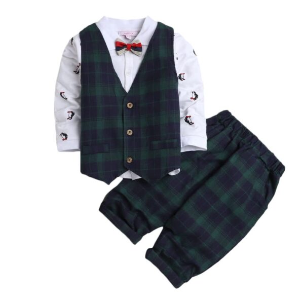 Hopscotch Boys Cotton Regular Fit Formal Set In Multi Color For Ages 4-5 Years Red